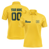 Custom Gold Dark Green Short-Sleeve Polo Shirt