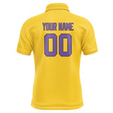 Custom Gold Light Purple Short-Sleeve Polo Shirt