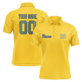 Custom Gold Blue Green Short-Sleeve Polo Shirt