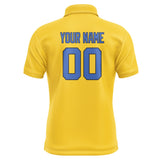 Custom Gold Sky Blue Short-Sleeve Polo Shirt