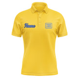 Custom Gold Sky Blue Short-Sleeve Polo Shirt