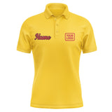 Custom Gold Red Short-Sleeve Polo Shirt