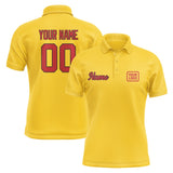 Custom Gold Red Short-Sleeve Polo Shirt