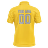 Custom Gold Gray Short-Sleeve Polo Shirt