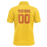 Custom Gold Orange Short-Sleeve Polo Shirt