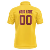 Custom Gold Crimson Red Short-Sleeve Polo Shirt