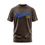 Custom Brown Sky Blue T-Shirt