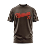 Custom Brown Coral Red T-Shirt
