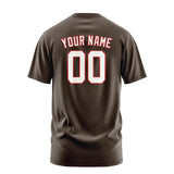 Custom Brown White T-Shirt