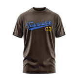Custom Brown Sky Blue T-Shirt
