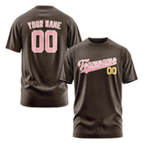 Custom Brown Light Pink T-Shirt