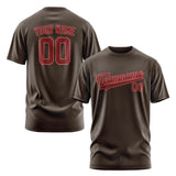 Custom Brown Crimson Red T-Shirt