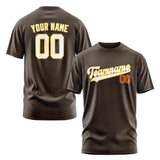 Custom Brown White T-Shirt