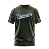 Custom Olive Light Blue T-Shirt