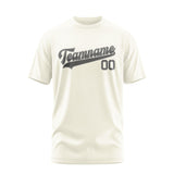Custom Cream Dark Grey T-Shirt
