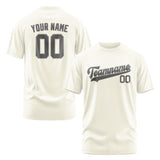 Custom Cream Dark Grey T-Shirt