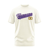 Custom Cream Light Purple T-Shirt