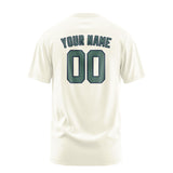 Custom Cream Blue Green T-Shirt