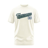 Custom Cream Blue Green T-Shirt