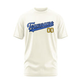 Custom Cream Sky Blue T-Shirt