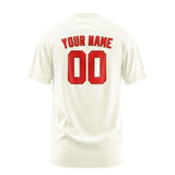 Custom Cream Orange Red T-Shirt