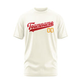 Custom Cream Red T-Shirt