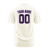 Custom Cream Purple T-Shirt