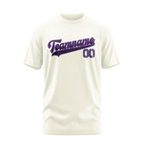 Custom Cream Purple T-Shirt