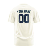 Custom Cream Blue T-Shirt