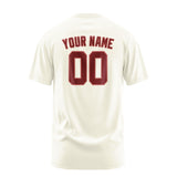 Custom Cream Crimson Red T-Shirt
