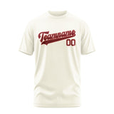 Custom Cream Crimson Red T-Shirt