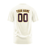 Custom Cream Purple T-Shirt