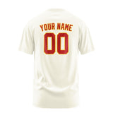 Custom Cream Red T-Shirt