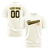 Custom Cream Black T-Shirt