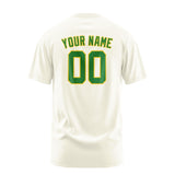 Custom Cream Emerald Green T-Shirt
