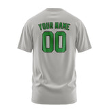 Custom Gray Emerald Green T-Shirt