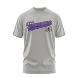 Custom Gray Light Purple T-Shirt
