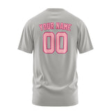 Custom Gray Light Pink T-Shirt