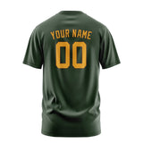 Custom Dark Green Yellow T-Shirt