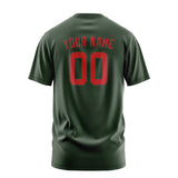 Custom Dark Green Red T-Shirt