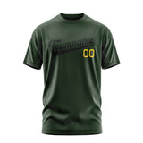 Custom Dark Green Black T-Shirt