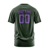 Custom Dark Green Light Purple T-Shirt