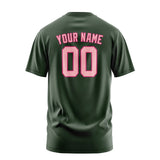 Custom Dark Green Light Pink T-Shirt