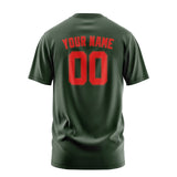 Custom Dark Green Orange Red T-Shirt