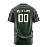 Custom Dark Green Cream T-Shirt
