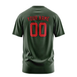 Custom Dark Green Red T-Shirt