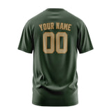 Custom Dark Green Light Khaki T-Shirt