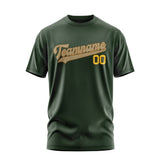 Custom Dark Green Light Khaki T-Shirt