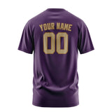 Custom Purple Light Khaki T-Shirt