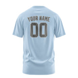 Custom Light Blue Dark Grey T-Shirt
